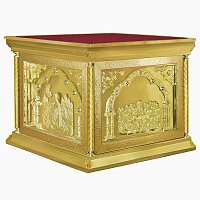 Облачение на престол "Золотые своды", чеканка, ткань, литье, высота 107 см