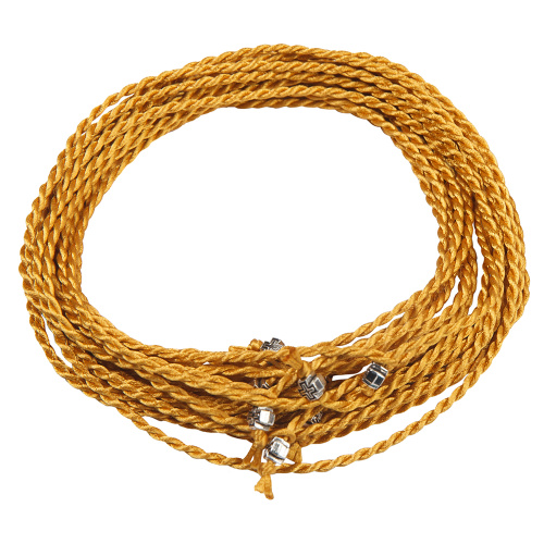 Гайтан хлопковый золотой (замок бусина), 65 см (упаковка 10 шт.) фото 2