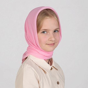 Платок, шелк крепдешин, 70х70 см (брусничный)