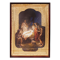 Икона большая храмовая Рождество Христово, в прямой раме