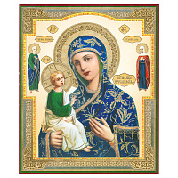 Икона Божией Матери "Иерусалимская", бумага, УФ-лак