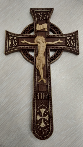 Крест напрестольный "Новгородский" деревянный, 17х30 см, У-0118 фото 2