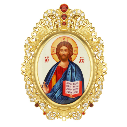 Икона на митру из ювелирного  сплава в позолоте фото 2