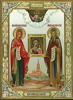 Купить параскева пятница, великомученица и кирилл новоезерский, преподобный, с казанской иконой божией матери, каноническое письмо, сп-2232