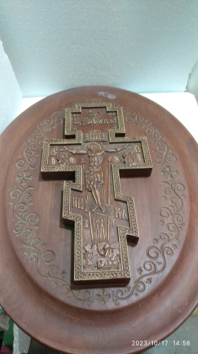 Настенное панно "Крест восьмиконечный", 53х67 см, ольха, У-0879 фото 7