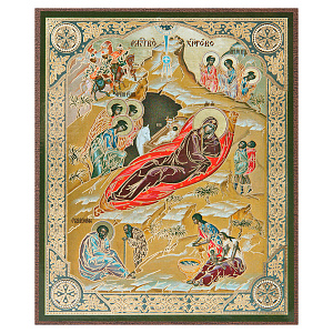 Икона Рождества Христова, МДФ, 10х12 см (печать)