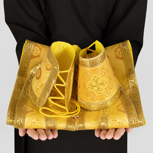 Иерейское облачение греческое, шелк "Горненский", желтое с золотом фото 8 Иерейское облачение греческое, шелк "Горненский", желтое с золотом фото 8