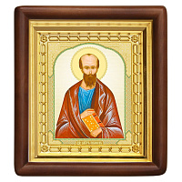Икона апостола Павла, 18х20 см, деревянный киот