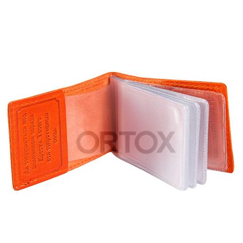 Футляр-книжка для пластиковых карт кожаная, цвета в ассортименте, 11х7 см фото 4