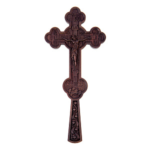 Крест напрестольный деревянный резной, 11х23,8 см (красное дерево)