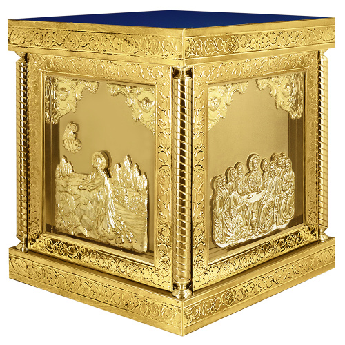 Облачение на престол "Золотые своды" с прямым основанием, литье, высота 105 см фото 2