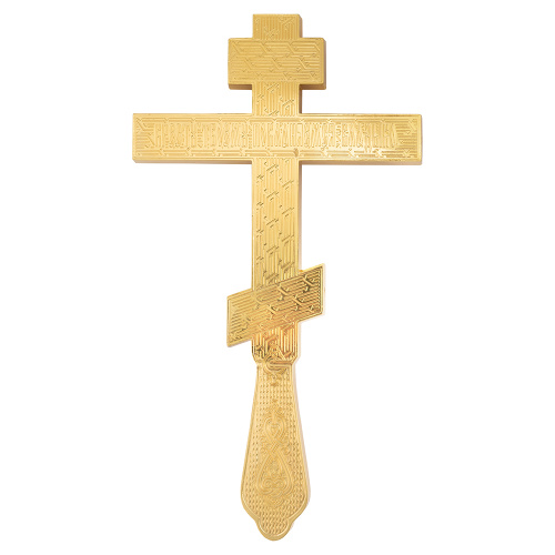 Крест напрестольный, цинковый сплав, красная эмаль, красные камни, 14,5х26 см фото 7