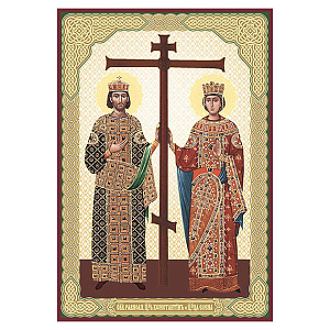 Икона равноапостольных Константина и Елены, МДФ (6х9 см)