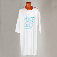 Рубашка для крещения мужская с рисунком бело-голубая, размер 52-54