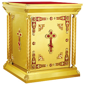 Жертвенник "Фаворский", эмаль, литье, высота 100 см (90х90х100 см красная ткань, литье)