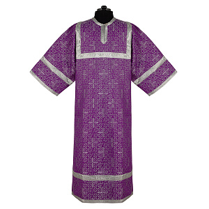 Стихарь алтарника, парча "Афон", фиолетовый с серебром (размер 48, рост 175 см, без подклада)