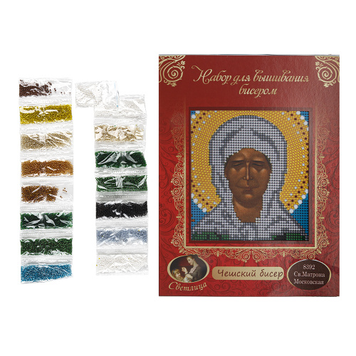 Набор для вышивания бисером "Икона блаженной Матроны Московской", 19х24 см фото 2