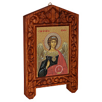 Икона Архангела Михаила на резной доске "Суздальская", холст с золочением