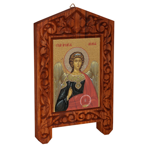 Икона Архангела Михаила на резной доске "Суздальская", холст с золочением