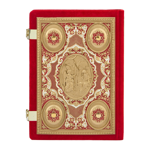 Апостол красный, оклад "под золото", бархат, эмаль, 23х30 см фото 9 Апостол красный, оклад "под золото", бархат, эмаль, 23х30 см фото 9