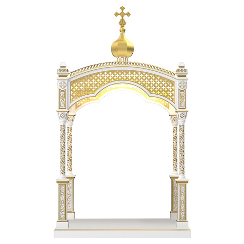 Сень над ракой "Романовская", белая с золотом (патина), 250х180х446 см фото 2