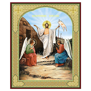 Икона Воскресения Христова, МДФ №1 (6х9 см)