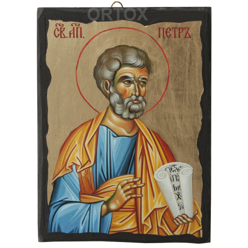 Икона апостола Петра, 17х23 см, ольха, золочение №1