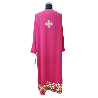 Подризник красный, мокрый шелк, золотая вышивка с рисунком "Цветочный"