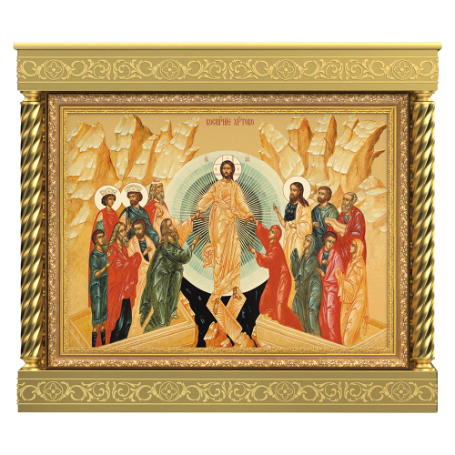 Облачение на престол с иконами и прямым основанием, чеканка, высота 105 см фото 3 Облачение на престол с иконами и прямым основанием, чеканка, высота 105 см фото 3