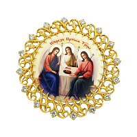 Накладка на митру "Троица" из ювелирного сплава в позолоте, с фианитами, №15