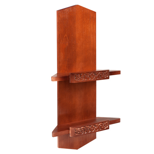 Полка для икон "Суздальская" угловая, цвет "кипарис", 2 яруса фото 2