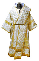 Архиерейское облачение бело-золотое, шелк, отделка цветной галун с рисунком