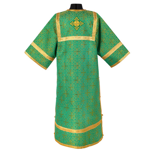 Стихарь алтарника, парча "Афон", зеленый с золотом фото 2