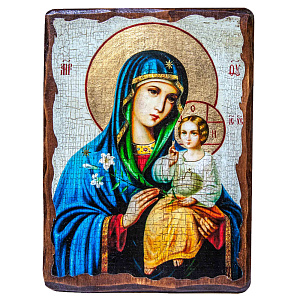 Икона Божией Матери "Неувядаемый цвет", под старину №1 (13x17 см)