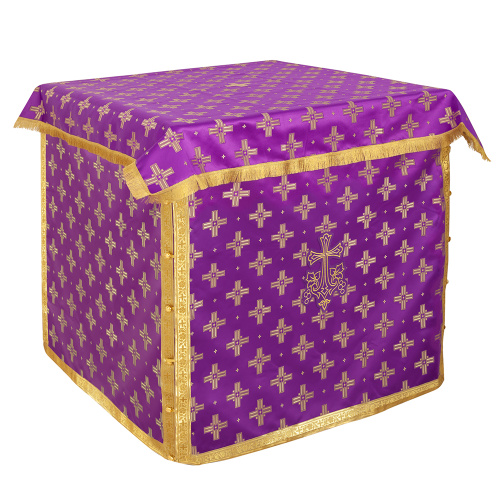 Облачение на престол с пеленой, шелк "Святительский", фиолетовое с золотом