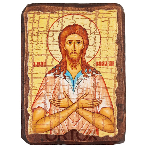 Икона преподобного Алексия, человека Божия, 6,5х9 см, под старину