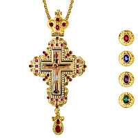 Крест наперсный с цепью, цинковый сплав, 7,5х16 см