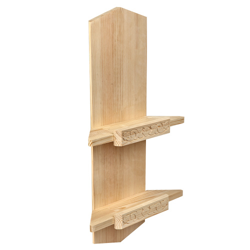 Полка для икон "Суздальская" угловая, цвет "натуральное дерево", 2 яруса фото 3 Полка для икон "Суздальская" угловая, цвет "натуральное дерево", 2 яруса фото 3