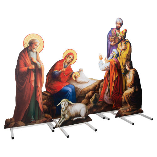 Вертеп "Рождество Христово", 5 фигур, металл фото 3