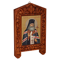 Икона святителя Луки Крымского на резной доске "Суздальская", холст с золочением