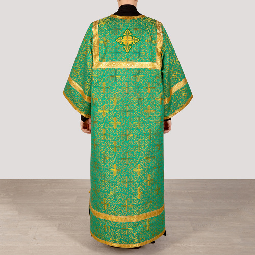 Стихарь алтарника, парча "Афон", зеленый с золотом фото 7