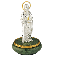 Скульптура "Апостол Петр" на мраморе латунная с позолотой, 11 см