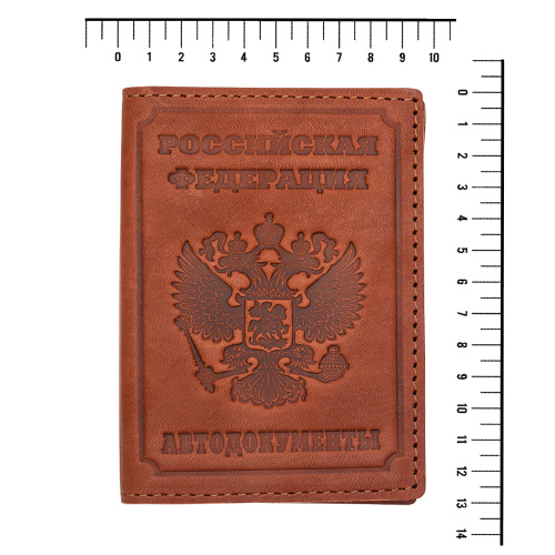 Обложка для водительского удостоверения, с тиснением, с кожаными карманами и вкладышем под документы фото 3