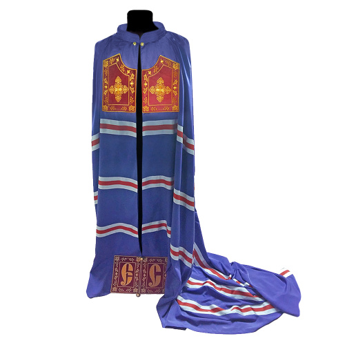 Мантия епископа фиолетовая с вышитыми скрижалями, шелк фото 2