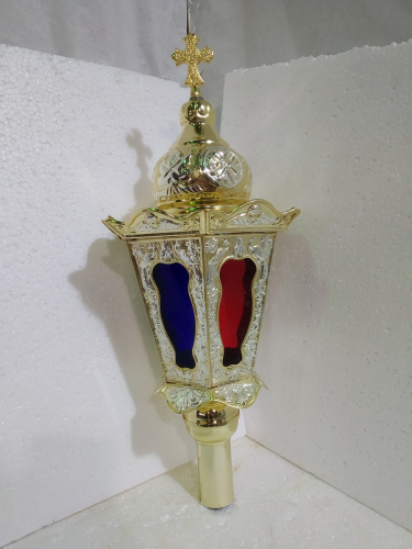 Фонарь церковный пасхальный латунный, 20х20х50 см, У 11-0225 фото 2