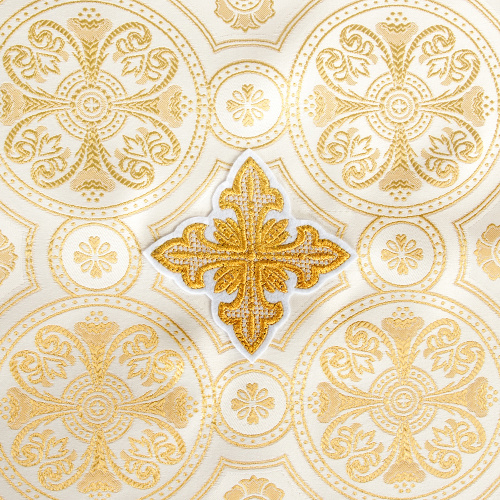 Облачение на престол с пеленой, шелк "Горненский", белое с золотом фото 5