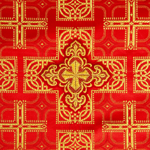 Пелена на престол красная с золотой вышивкой, парча, 130х130 см фото 5