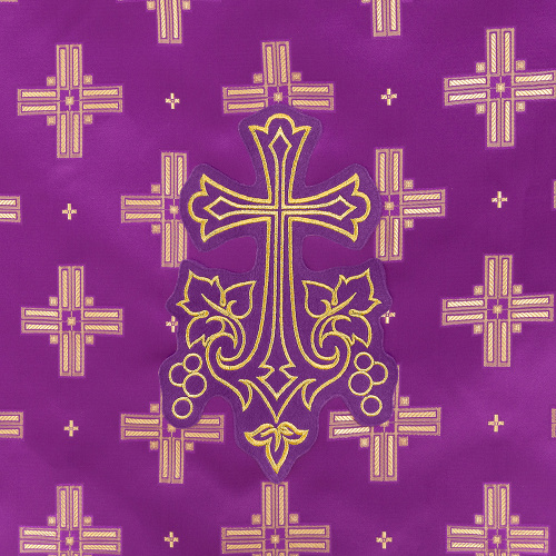 Облачение на престол с пеленой, шелк "Святительский", фиолетовое с золотом фото 5