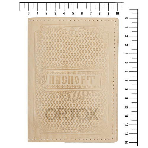 Обложка для паспорта с тиснением надписи "Паспорт" и Псалма 90, рельефный узор, с кожаными карманами, 100х140 мм фото 7