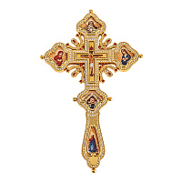 Крест напрестольный / требный, цинковый сплав, литография, 19х30 см, №2, У 55-0020